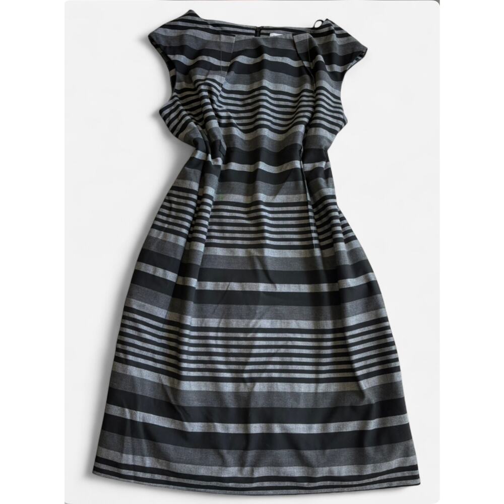 Calvin Klein Plus Size Women's Midi Dress Gray Striped Sleeveless